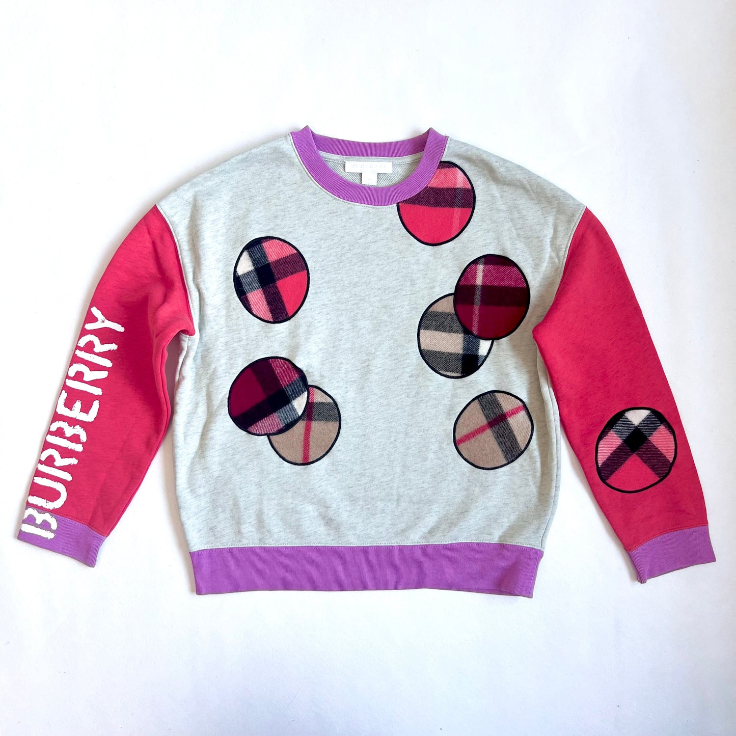 (Pre-loved) Burberry Grey Pink Sweater 灰色衛衣 8Y