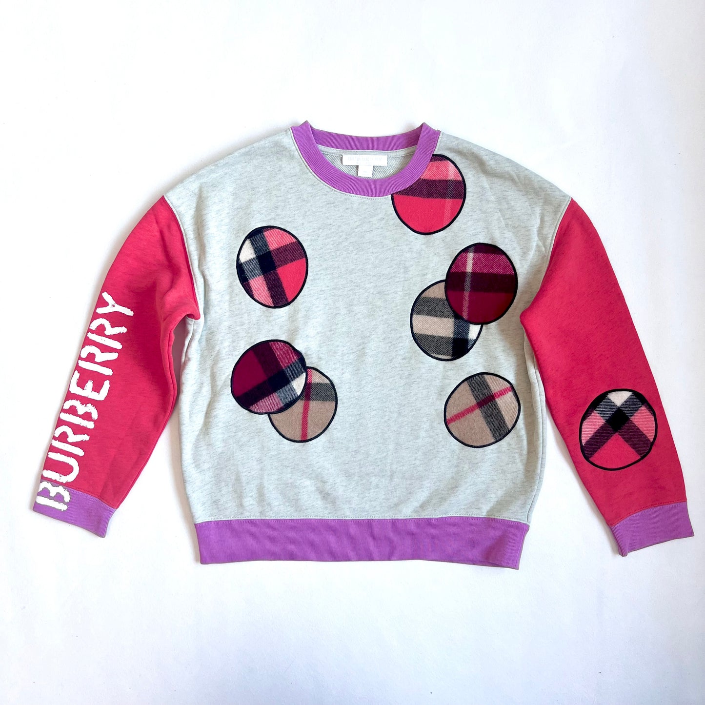 (Pre-loved) Burberry Grey Pink Sweater 灰色衛衣 8Y