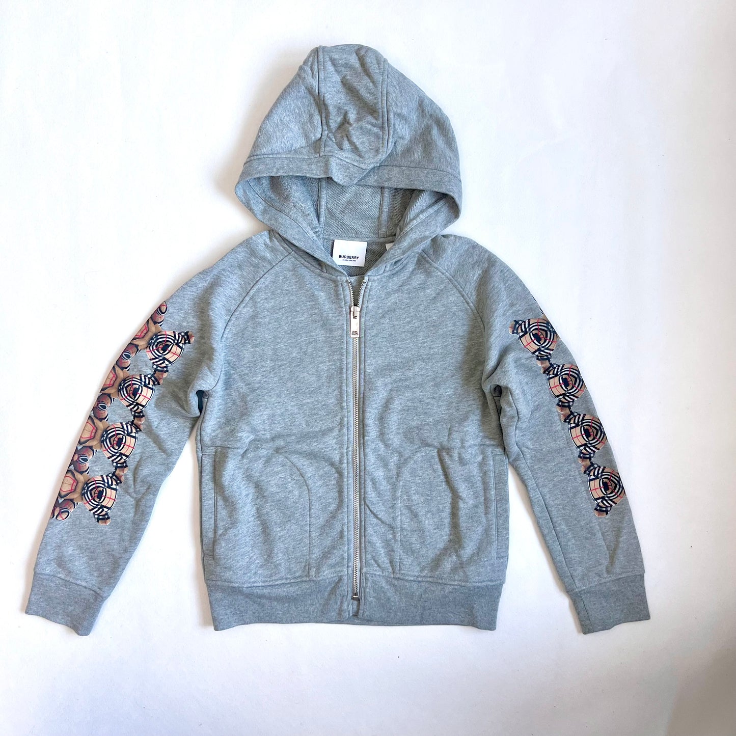 (Pre-loved) Burberry Bear Grey Hoodie 灰色拉鏈連帽衫 8Y