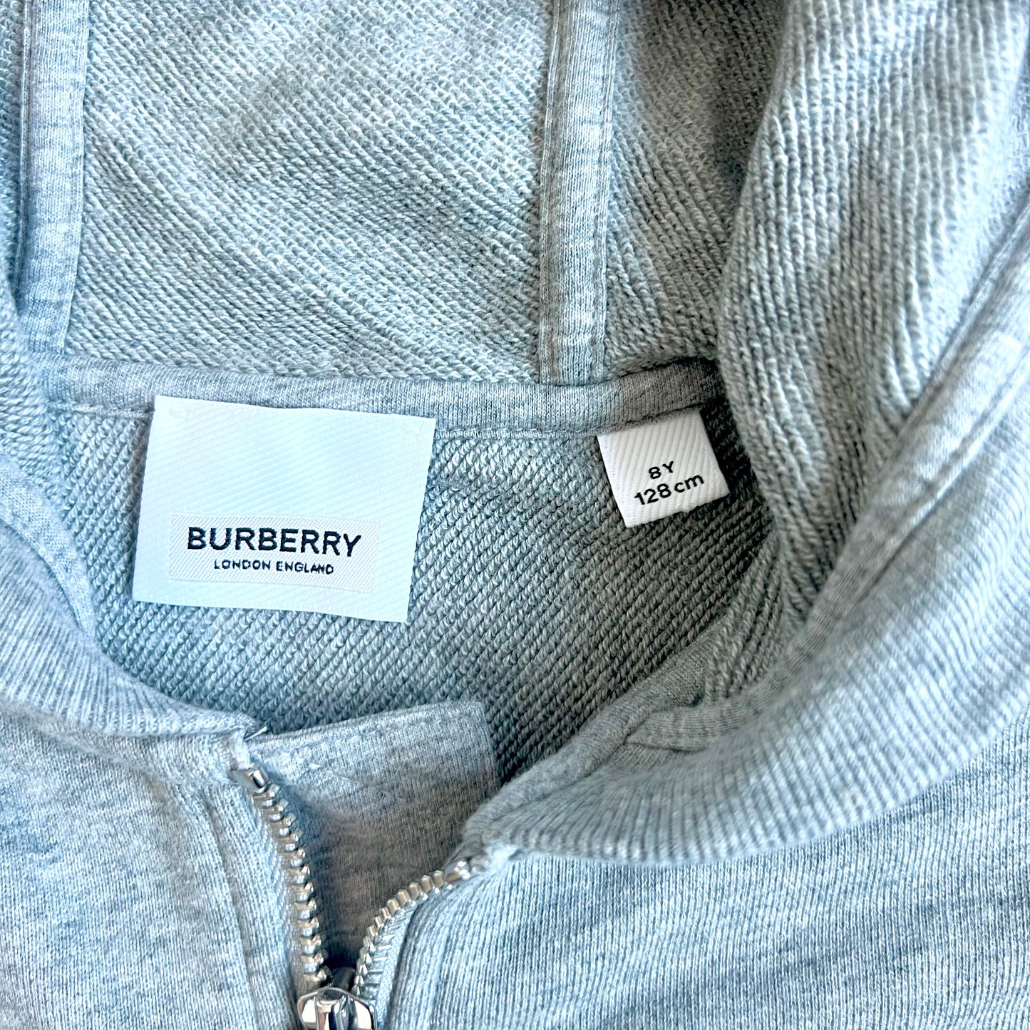 (Pre-loved) Burberry Bear Grey Hoodie 灰色拉鏈連帽衫 8Y