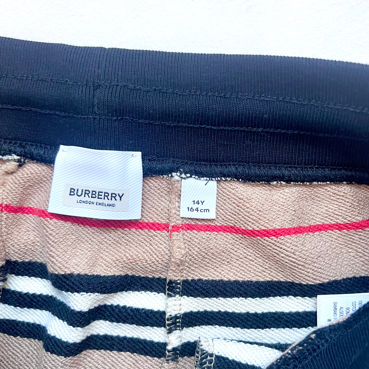 (Pre-loved) Burberry London Jogger Sweat Pants 間條長褲 14Y