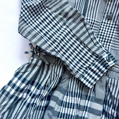 (Pre-loved) Burberry Grey Checkered Shirt Dress 灰色格仔長袖恤衫裙 8Y