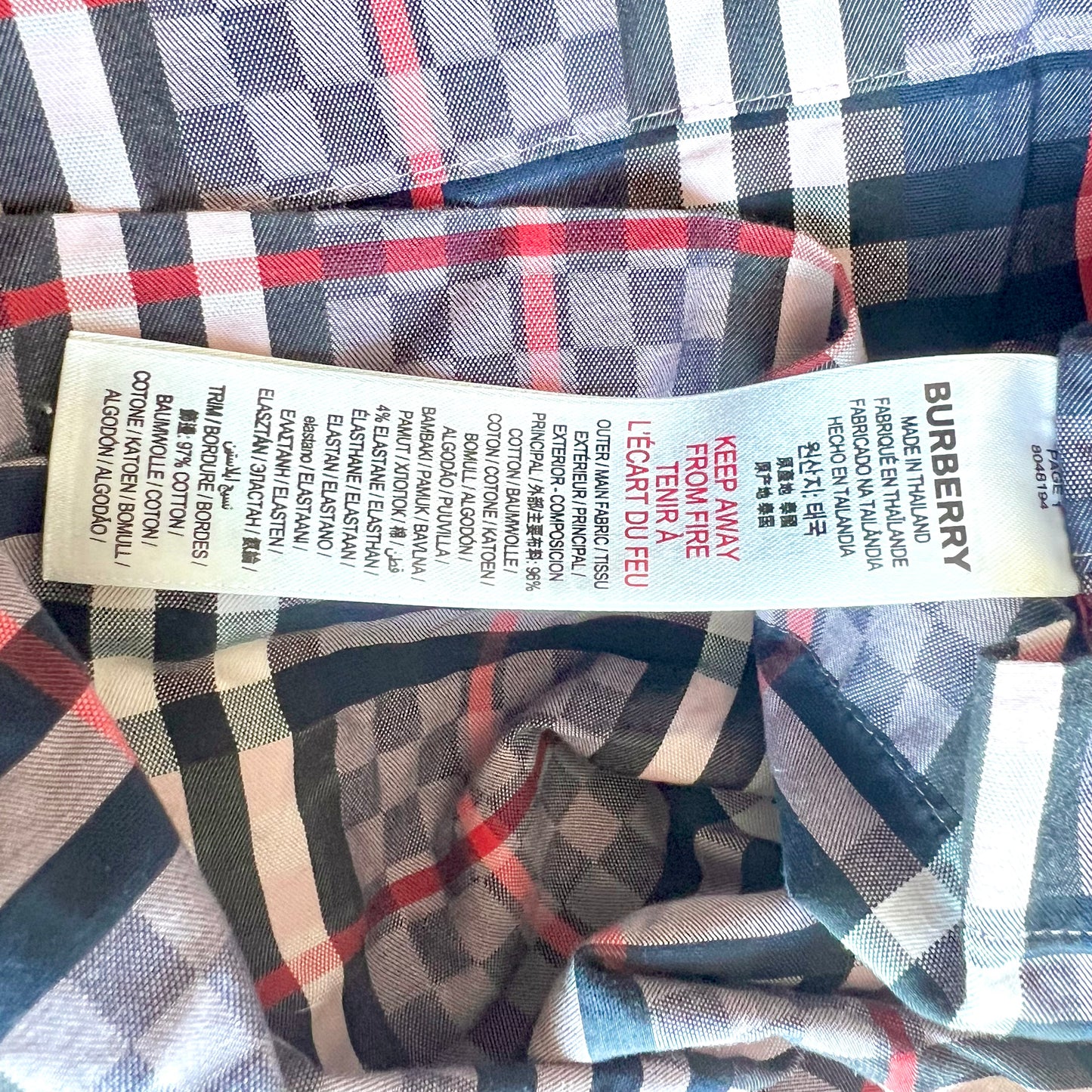(Pre-loved) Burberry Check Short 格仔短褲 4Y