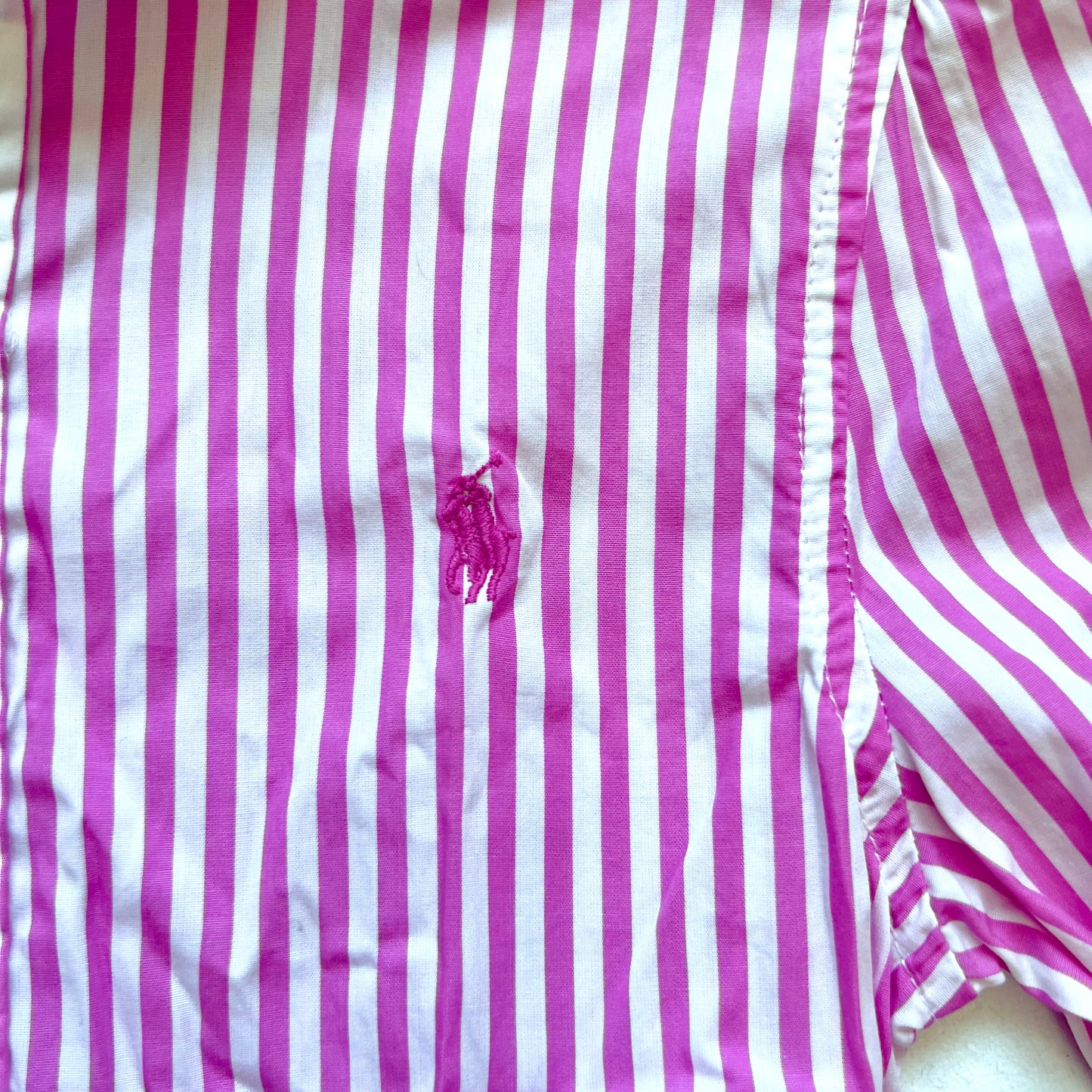 (Pre-loved) POLO Ralph Lauren Pink Striped Dress 粉紅色間條長袖恤衫連身裙 6Y