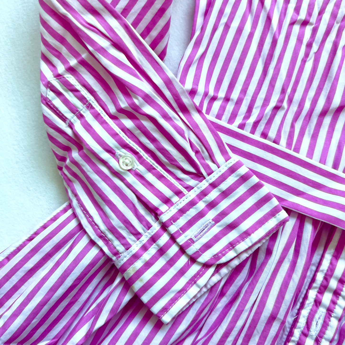(Pre-loved) POLO Ralph Lauren Pink Striped Dress 粉紅色間條長袖恤衫連身裙 6Y