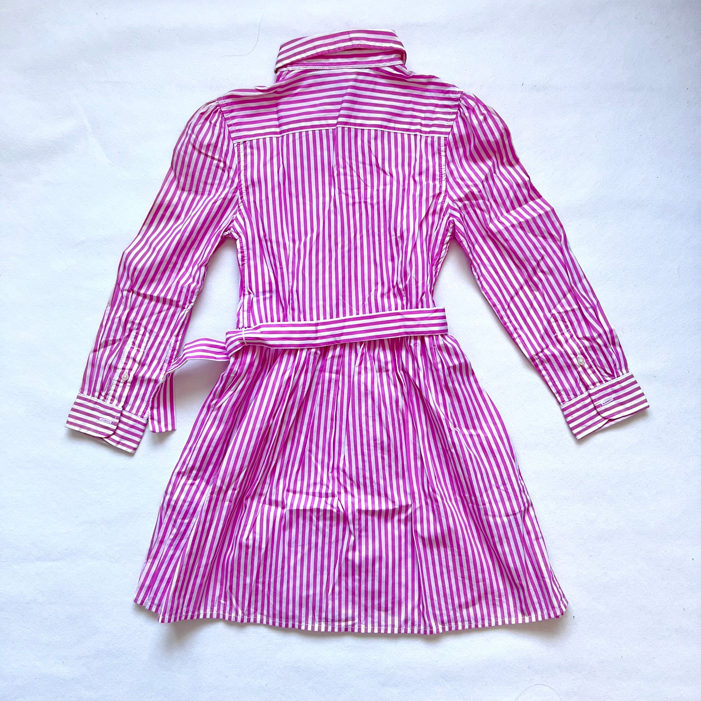 (Pre-loved) POLO Ralph Lauren Pink Striped Dress 粉紅色間條長袖恤衫連身裙 6Y
