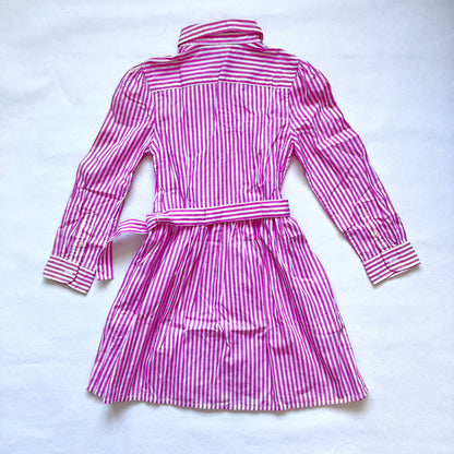 (Pre-loved) POLO Ralph Lauren Pink Striped Dress 粉紅色間條長袖恤衫連身裙 6Y