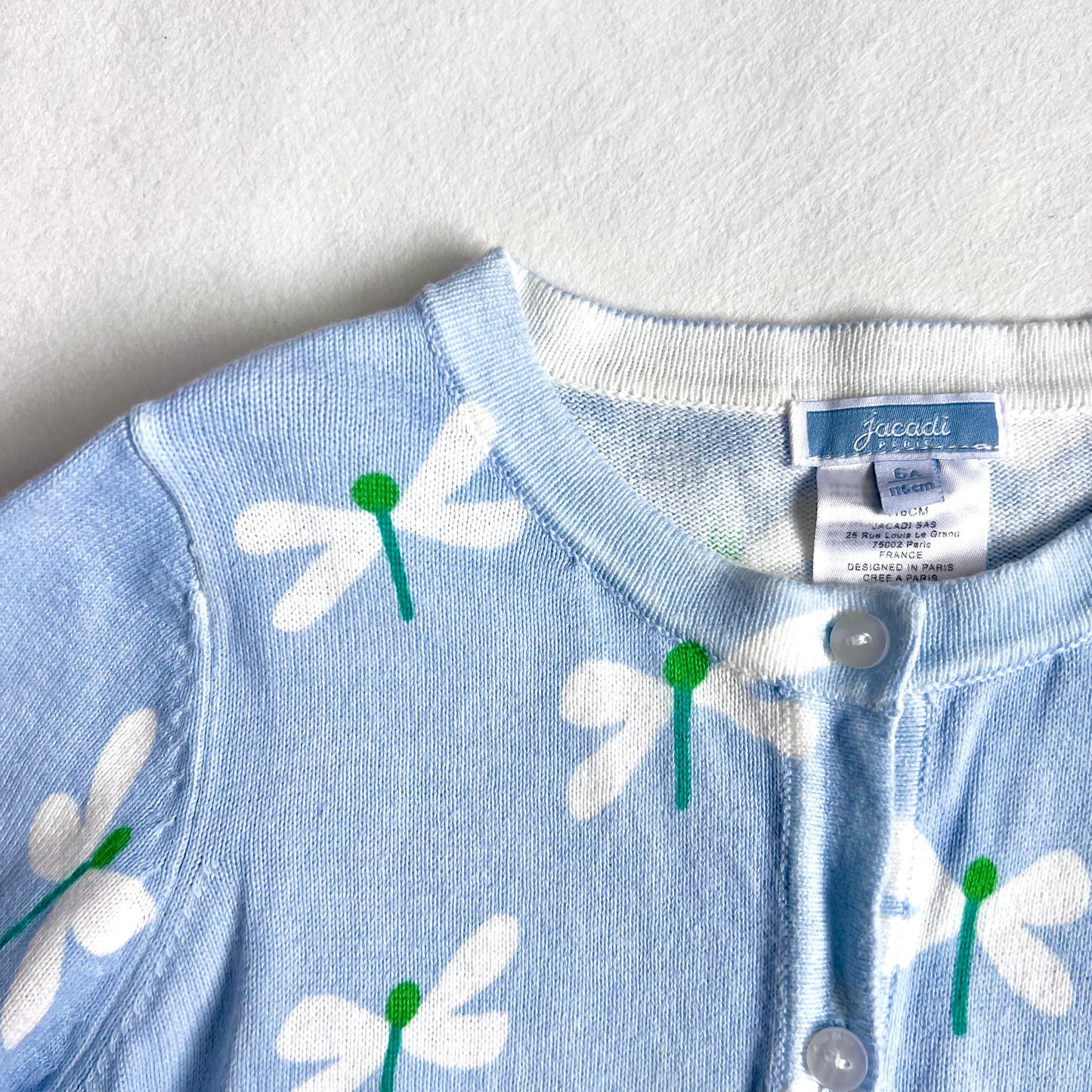 (Pre-loved) Jacadi Blue Dragonfly Cardigan 藍色蜻蜓開襟衫 6Y