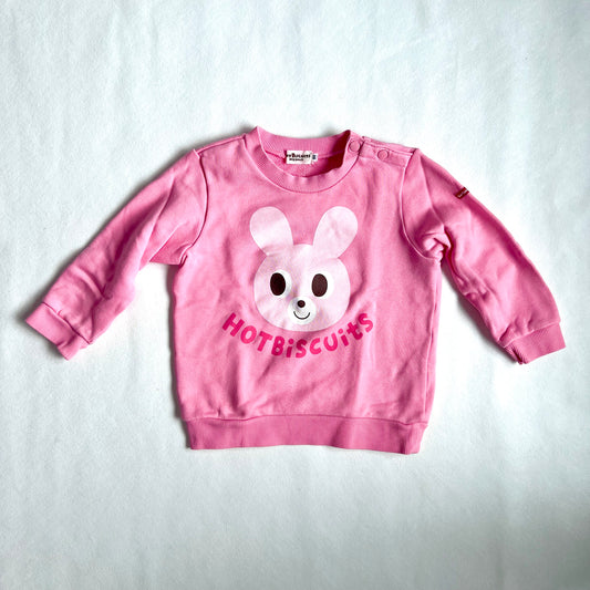 (Pre-loved) Mikihouse Hot Biscuits Pink Long Sleeves Top 女童粉紅色兔仔長袖上衣 2Y