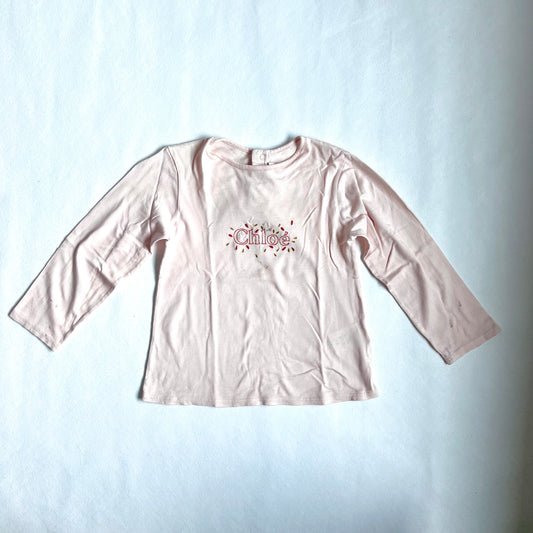 (Pre-loved) Chloe Pink Long Sleeve T-Shirt 女童粉紅色長袖上衣 3Y