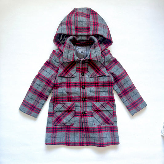 (Pre-loved) Nicholas & Bears Checked Coat 灰紅色格仔外套 4Y