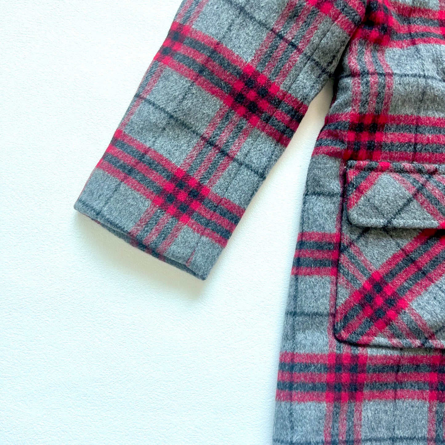 (Pre-loved) Nicholas & Bears Checked Coat 灰紅色格仔外套 4Y