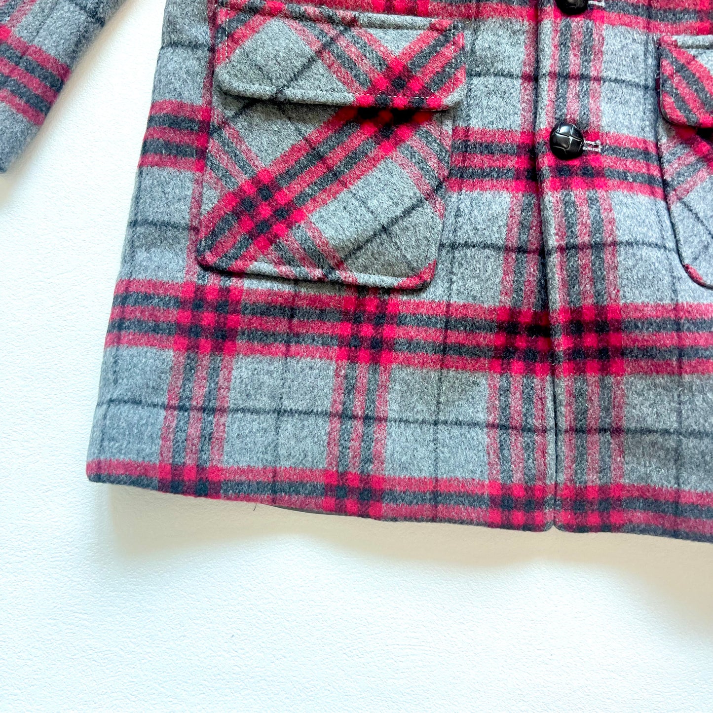 (Pre-loved) Nicholas & Bears Checked Coat 灰紅色格仔外套 4Y