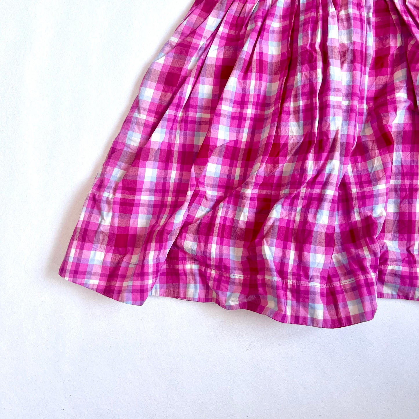 (Pre-loved) Kate Spade Pink Short Sleeves Dress 粉紅格仔短袖連身裙 6Y 120cm