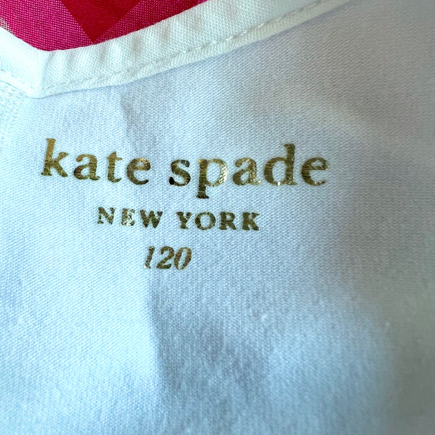 (Pre-loved) Kate Spade Pink Short Sleeves Dress 粉紅格仔短袖連身裙 6Y 120cm