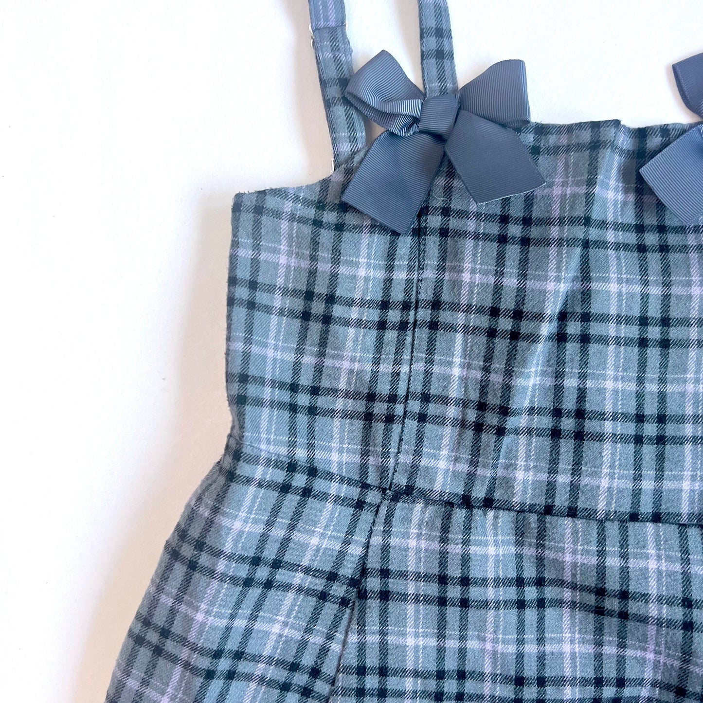 (Pre-loved) Mezzo Piano Blue Dress 女童吊帶格仔裙 140