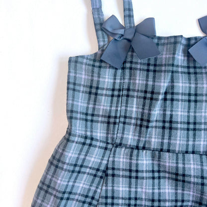 (Pre-loved) Mezzo Piano Blue Dress 女童吊帶格仔裙 140
