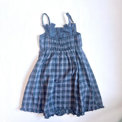 (Pre-loved) Mezzo Piano Blue Dress 女童吊帶格仔裙 140