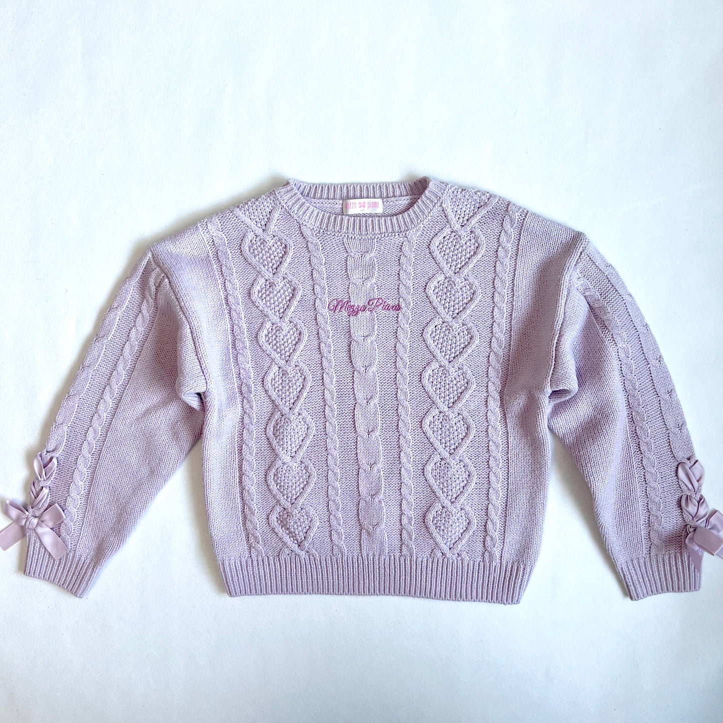 (Pre-loved) Mezzo Piano Light Purple Sweater 淺紫色麻花針織毛衣 9Y/140