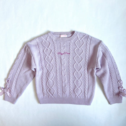 (Pre-loved) Mezzo Piano Light Purple Sweater 淺紫色麻花針織毛衣 9Y/140