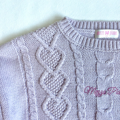 (Pre-loved) Mezzo Piano Light Purple Sweater 淺紫色麻花針織毛衣 9Y/140
