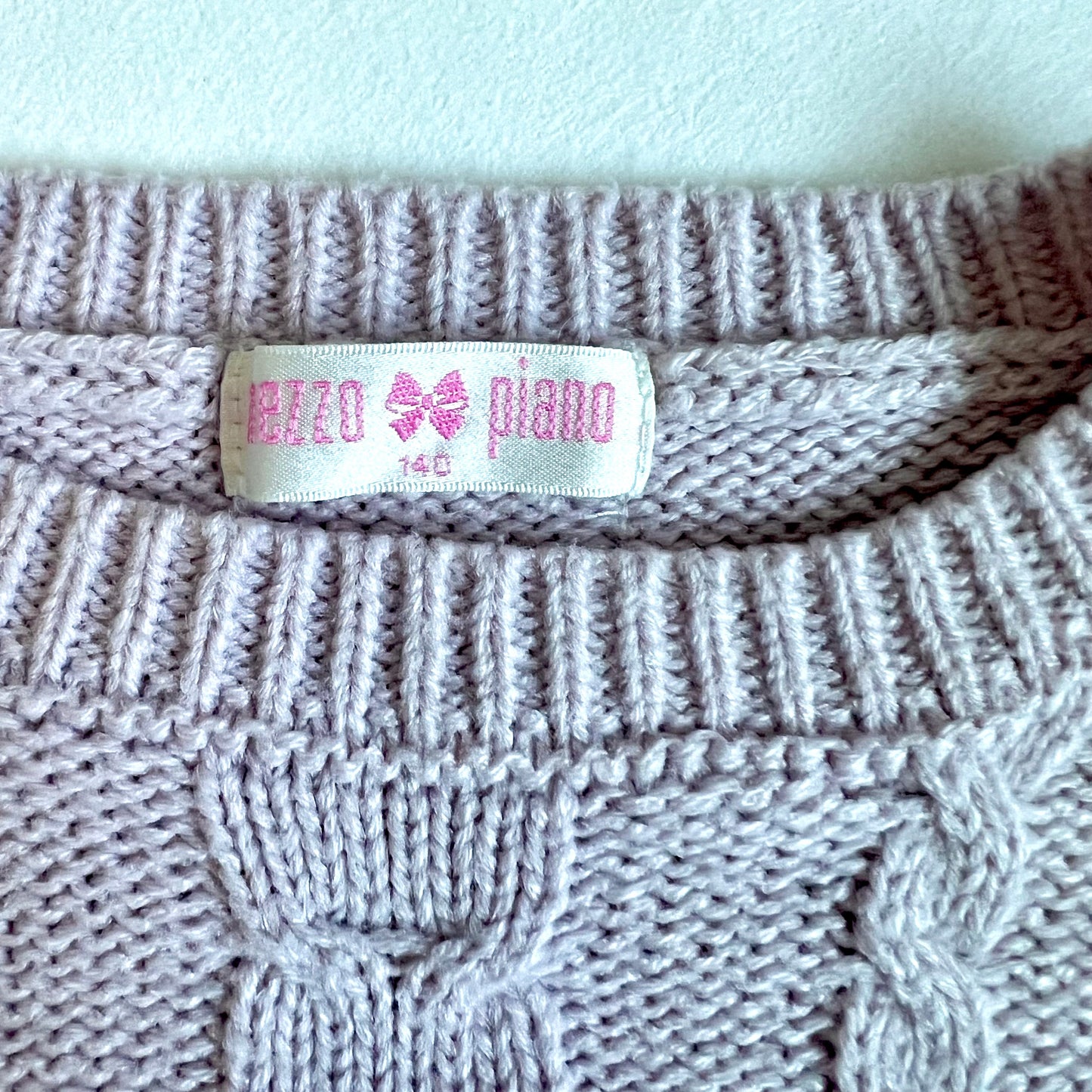(Pre-loved) Mezzo Piano Light Purple Sweater 淺紫色麻花針織毛衣 9Y/140