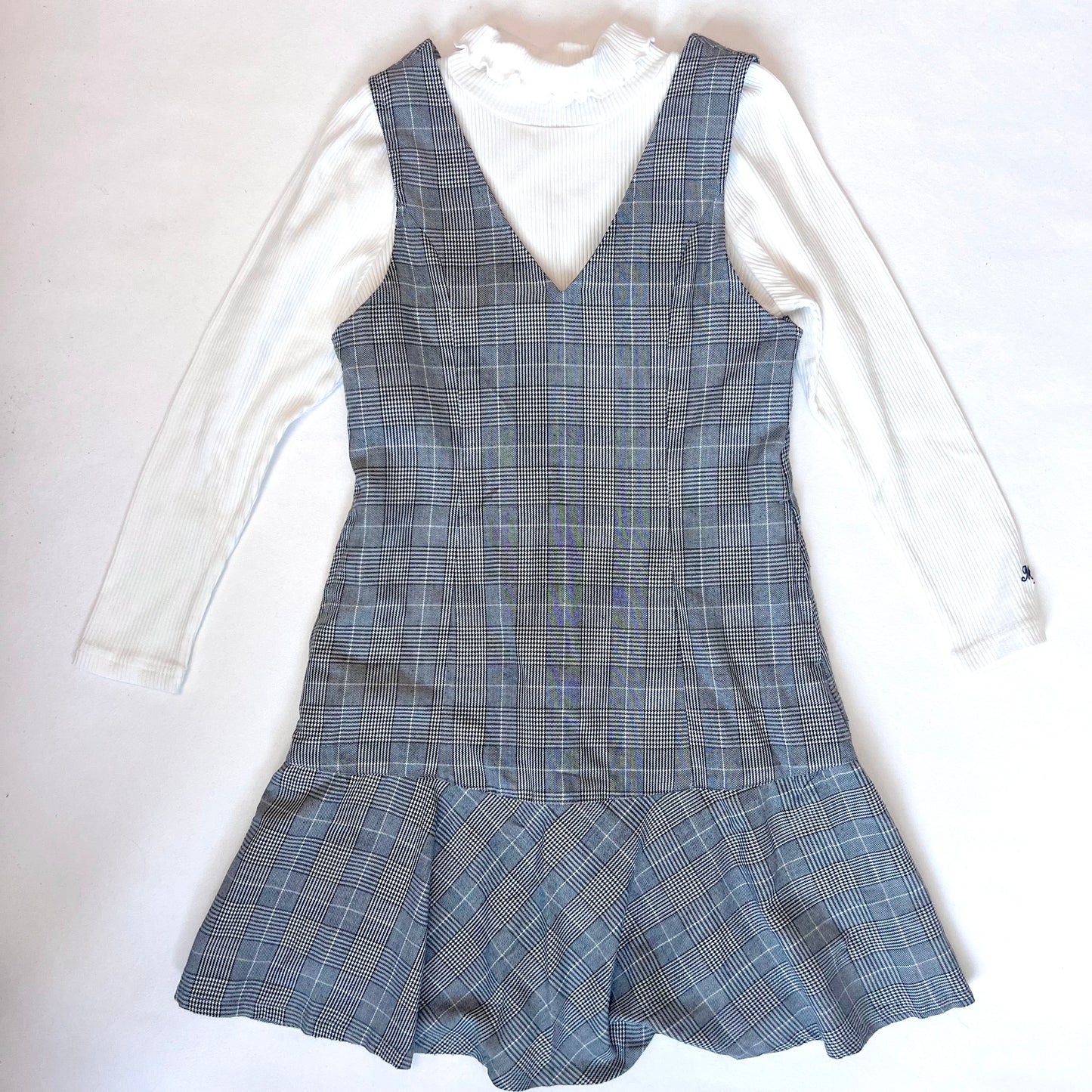 (Pre-loved) Mezzo Piano Dress 灰白色格紋連身裙 140