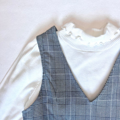 (Pre-loved) Mezzo Piano Dress 灰白色格紋連身裙 140