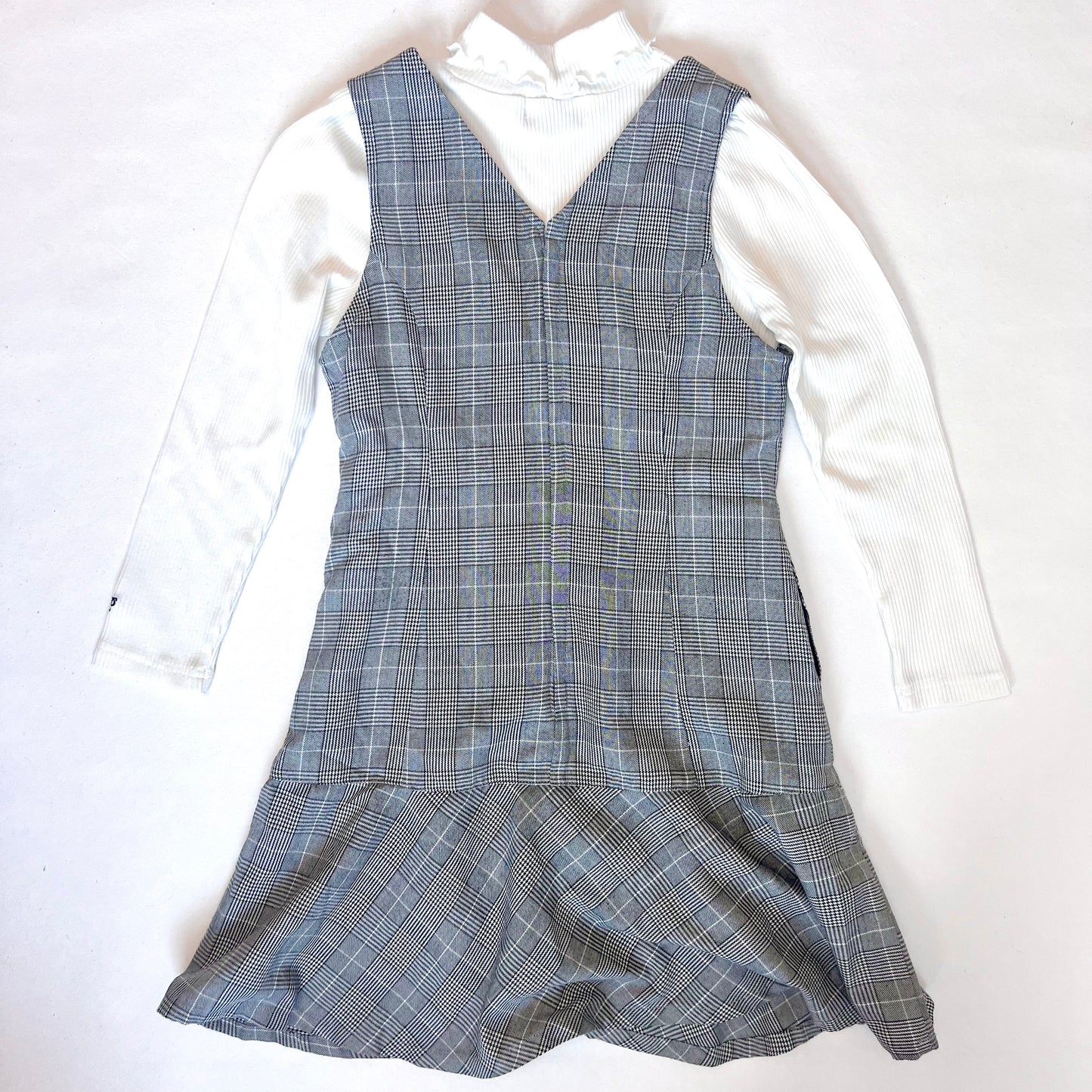(Pre-loved) Mezzo Piano Dress 灰白色格紋連身裙 140