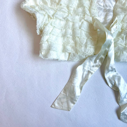 (Pre-loved) Nicholas & Bears Ivory White Lace Short Slevees Cardigan 米白色短袖開襟衫 6Y