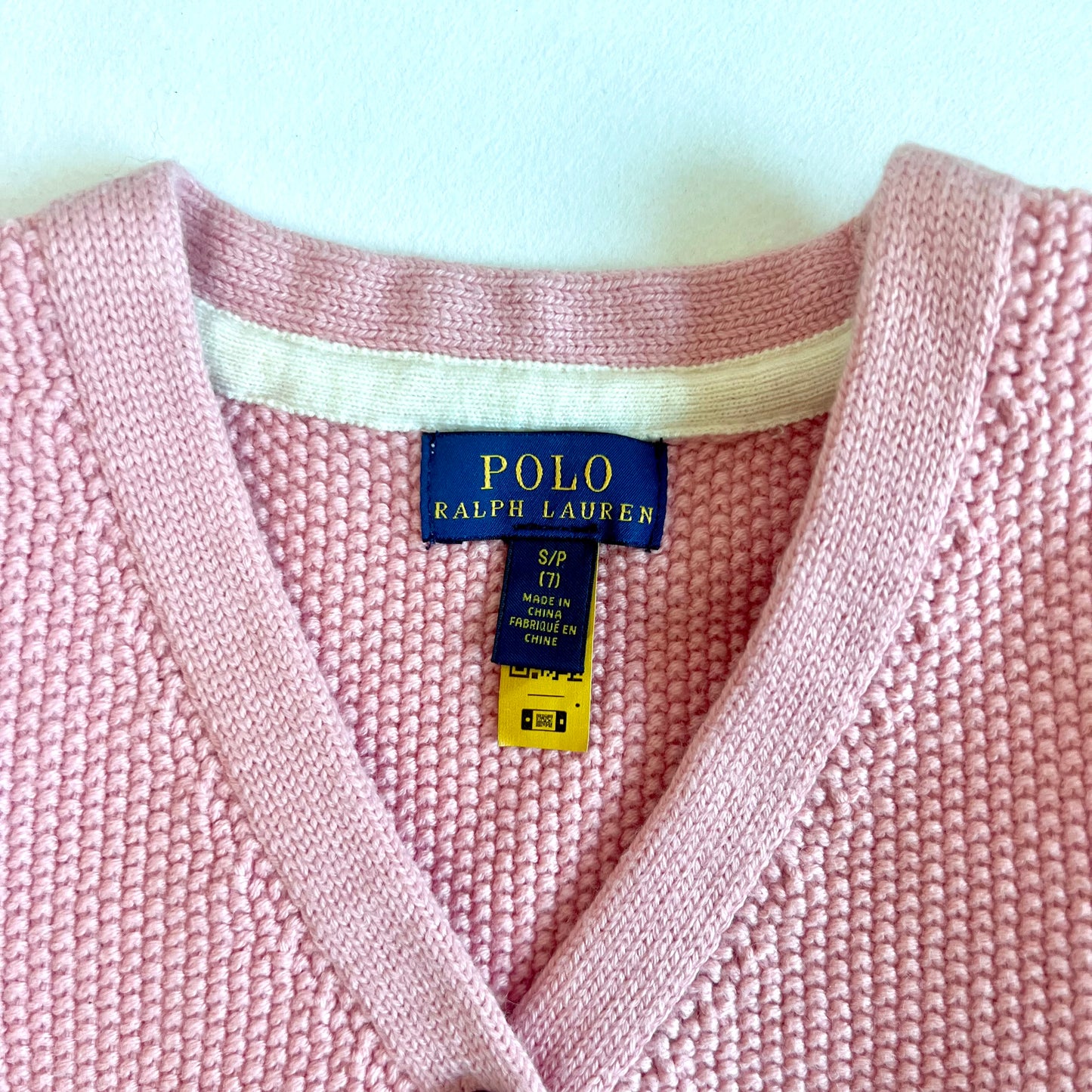 (Pre-loved) Polo Ralph Lauren Pink Cardigan 粉紅色開襟衫 7Y