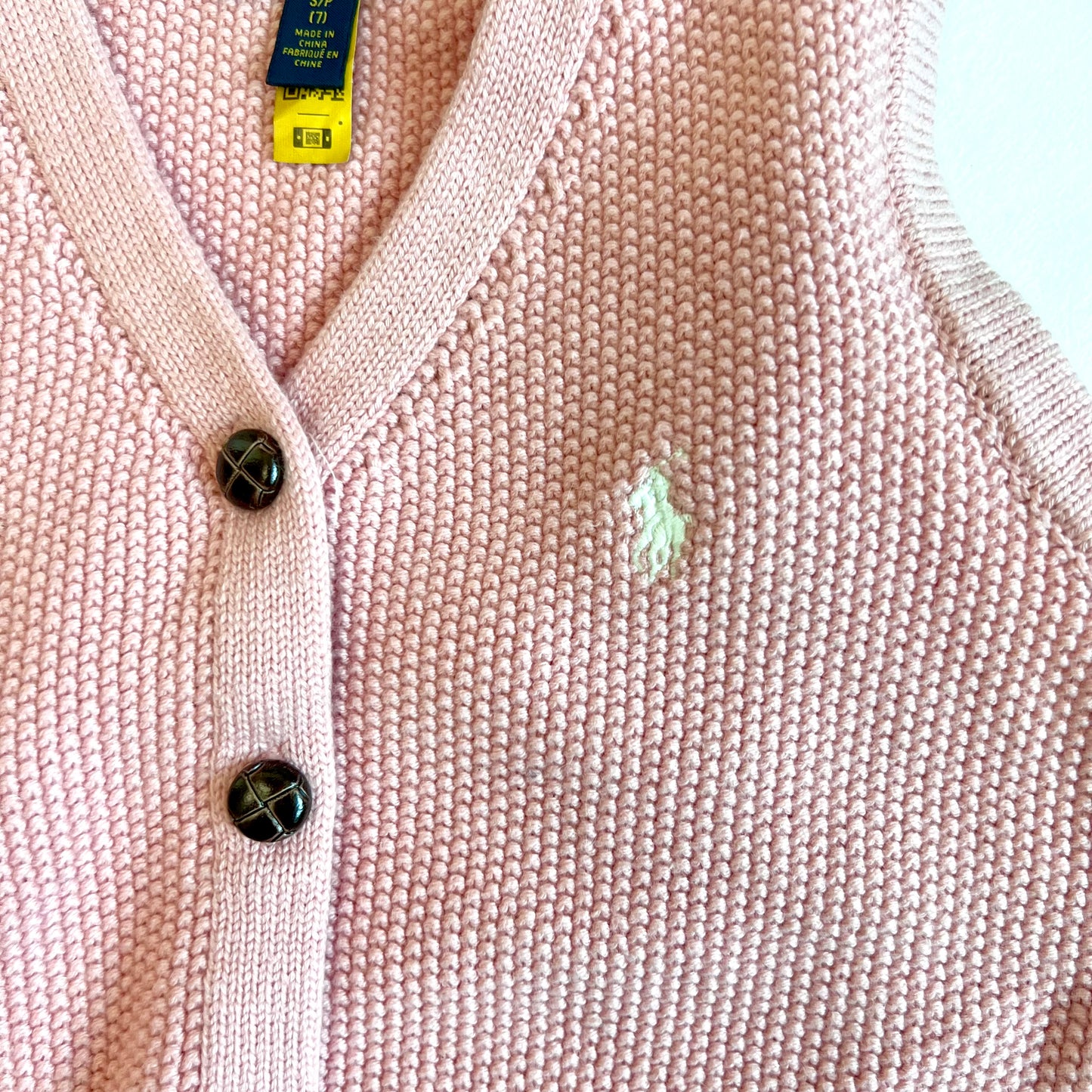 (Pre-loved) Polo Ralph Lauren Pink Cardigan 粉紅色開襟衫 7Y