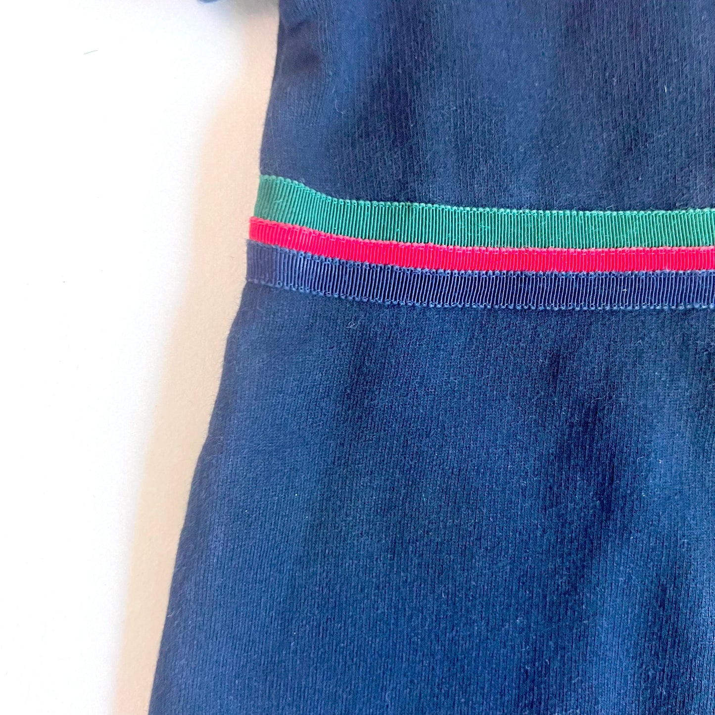 (Pre-loved) Gucci Navy Dress Ribbon Bow 深藍色蝴蝶結短袖連身裙 3Y