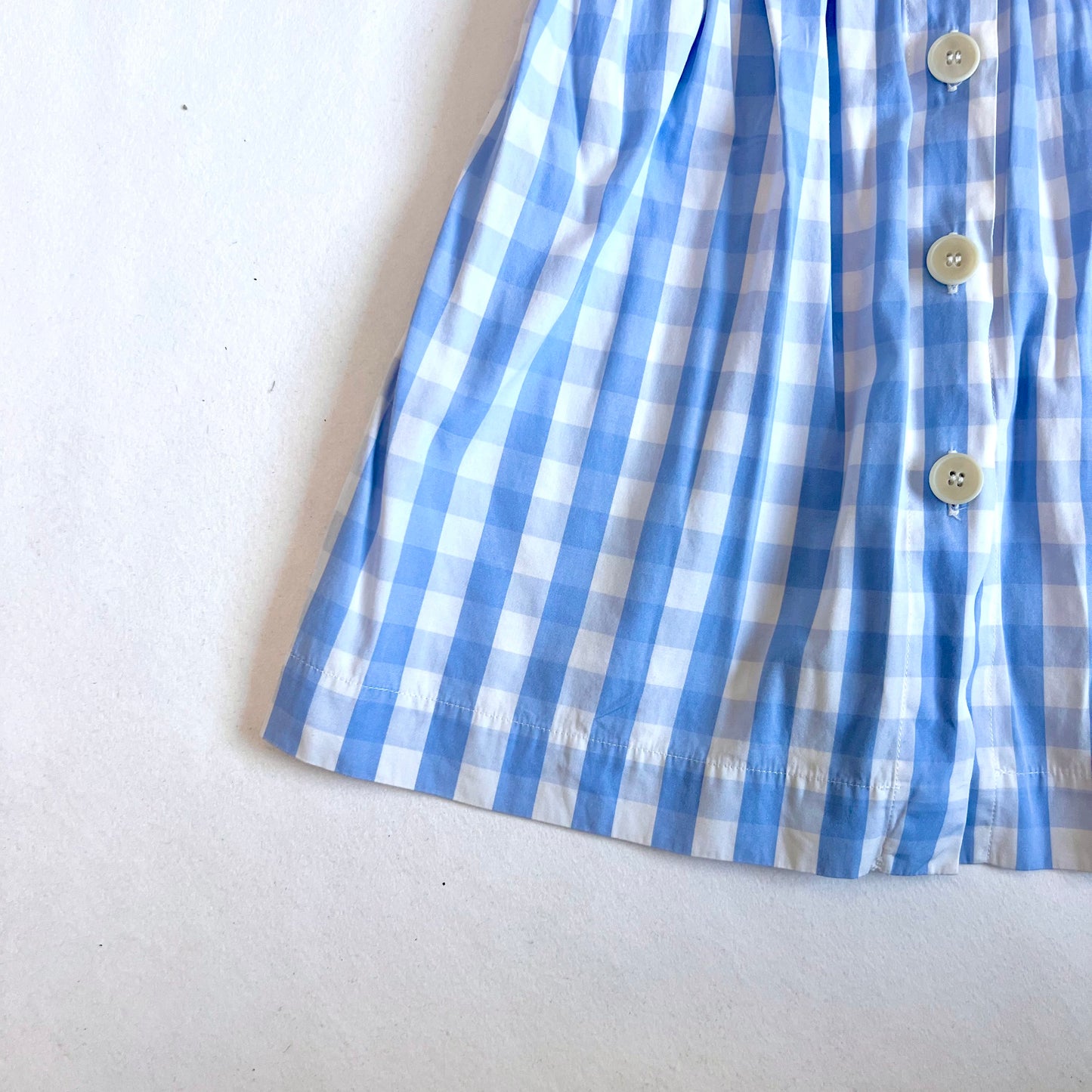 (Pre-loved) Bonpoint Blue and White Checked Dress 女童藍白短袖連身裙 4Y