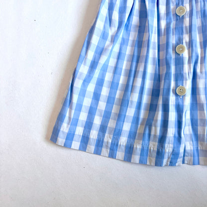 (Pre-loved) Bonpoint Blue and White Checked Dress 女童藍白短袖連身裙 4Y