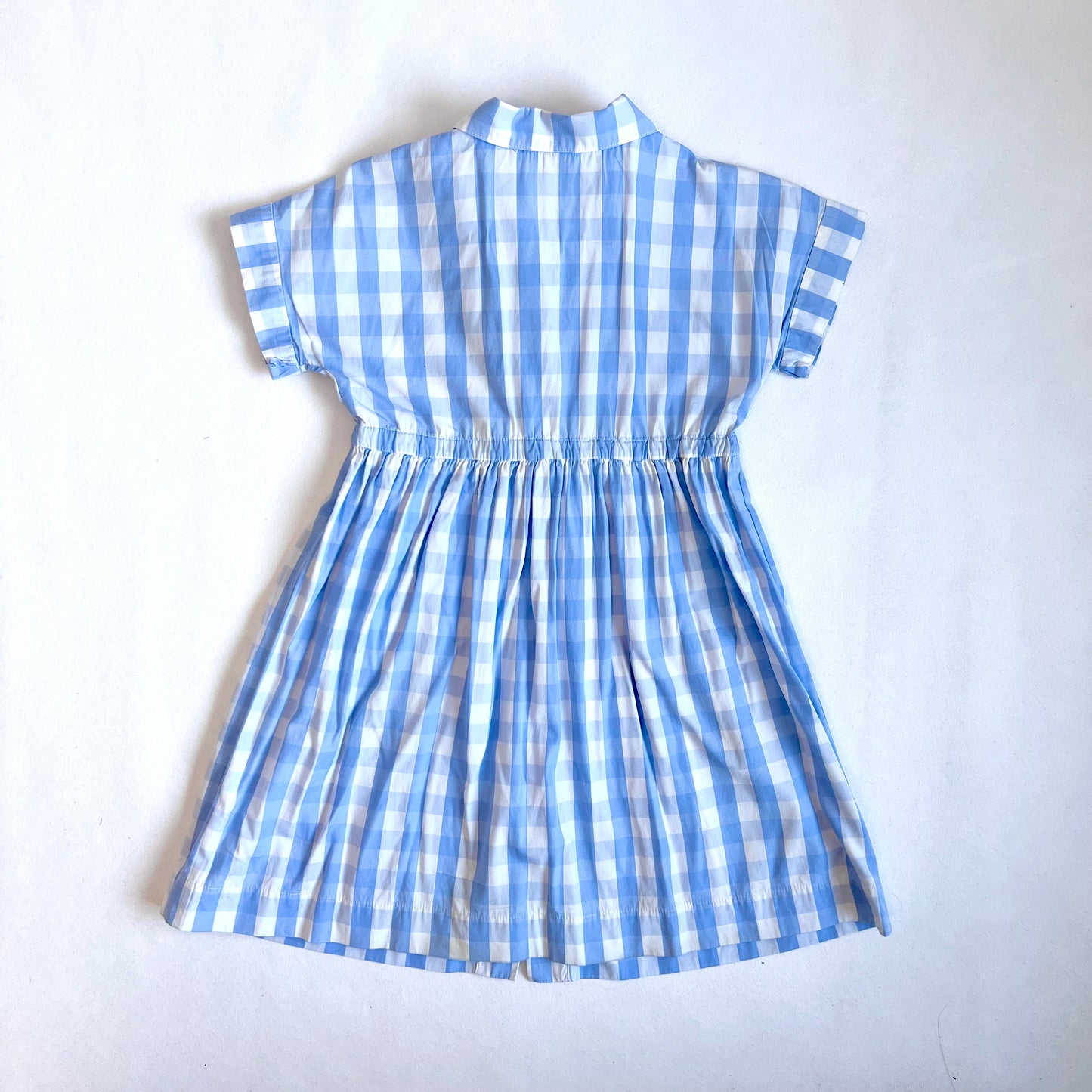 (Pre-loved) Bonpoint Blue and White Checked Dress 女童藍白短袖連身裙 4Y