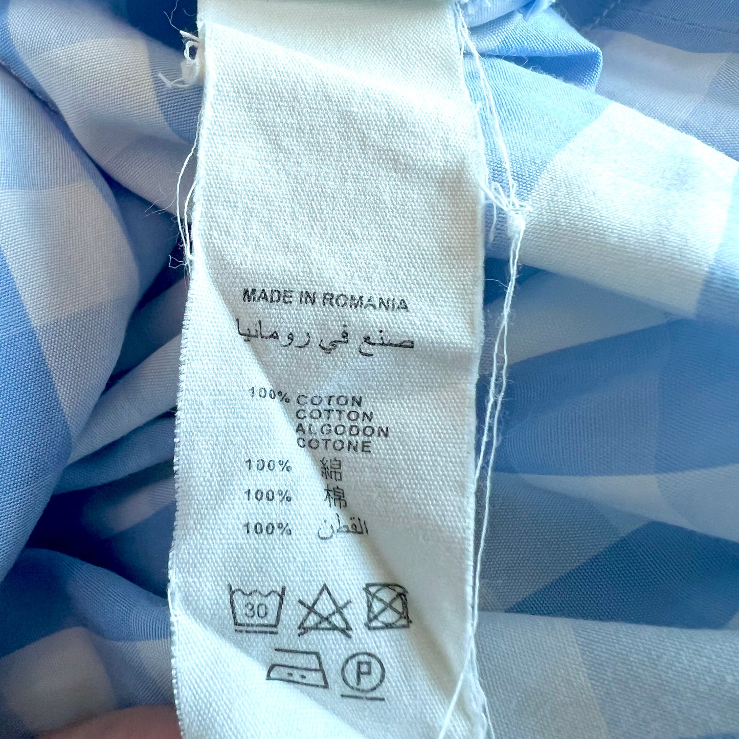 (Pre-loved) Bonpoint Blue and White Checked Dress 女童藍白短袖連身裙 4Y