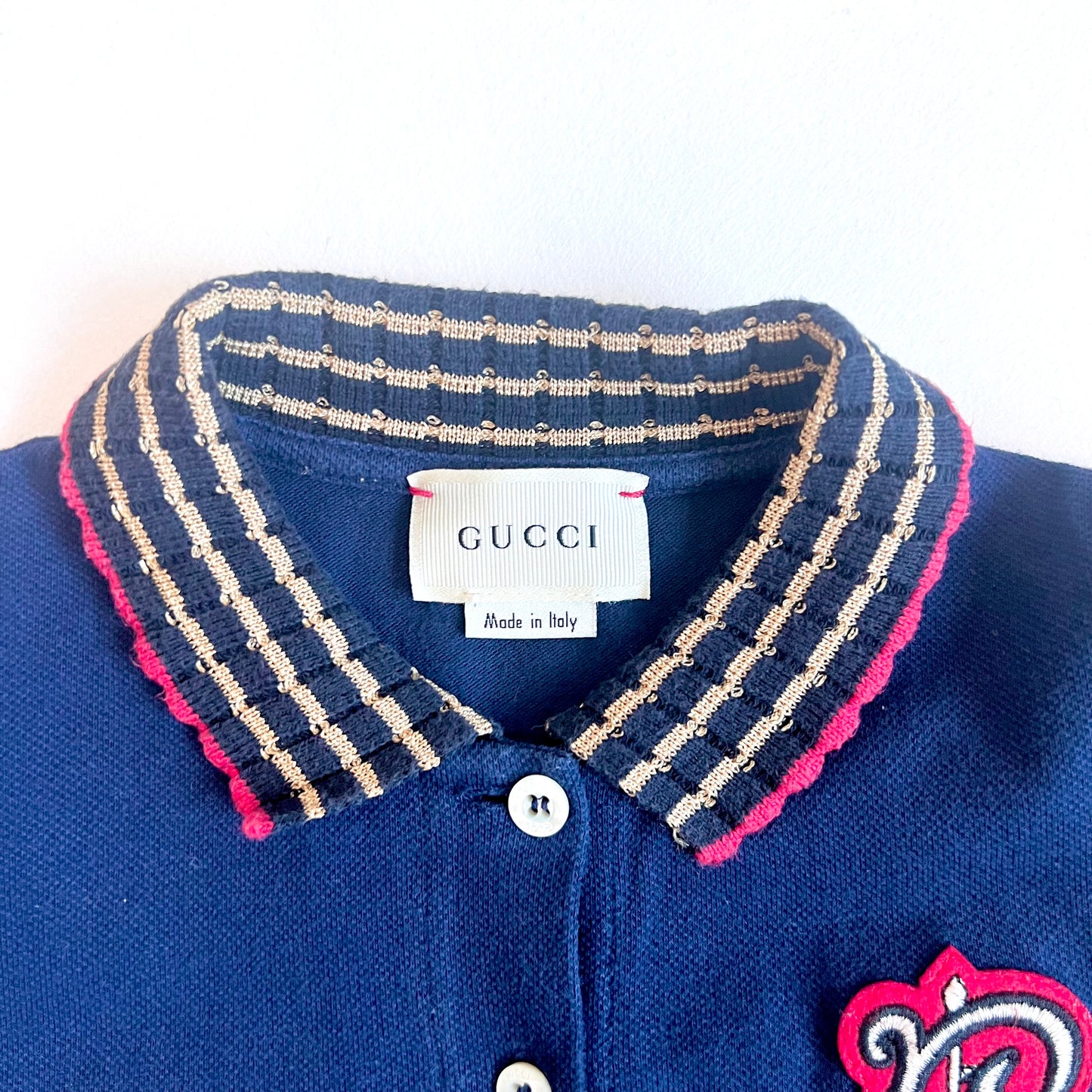 (Pre-loved) Gucci Navy Blue Short Sleeve Polo Dress 深藍色短袖連衣裙 5Y