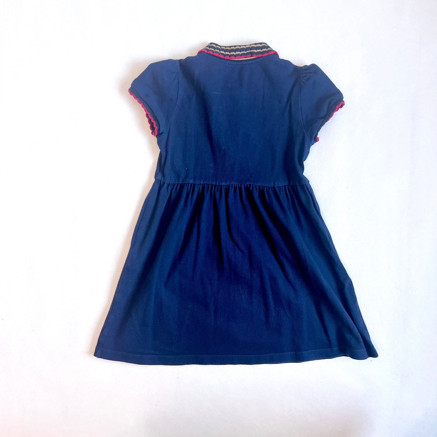 (Pre-loved) Gucci Navy Blue Short Sleeve Polo Dress 深藍色短袖連衣裙 5Y