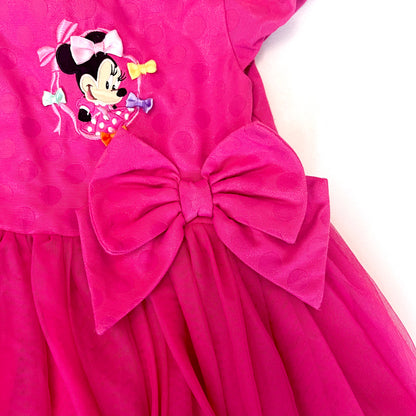 (Pre-loved) Disney Pink Minnie Mouse Day Dress 米妮粉紅色無袖公主裙 5/6Y