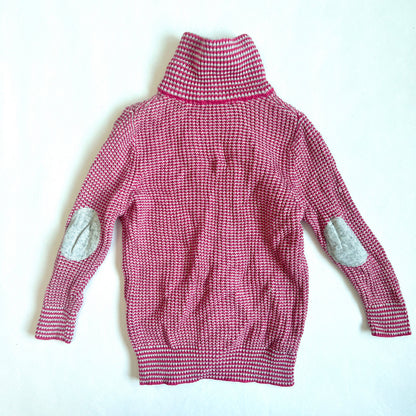 (Pre-loved) Seed Knit  Red Zip-up Jacket 紅色長袖拉鏈上衣 3-4Y