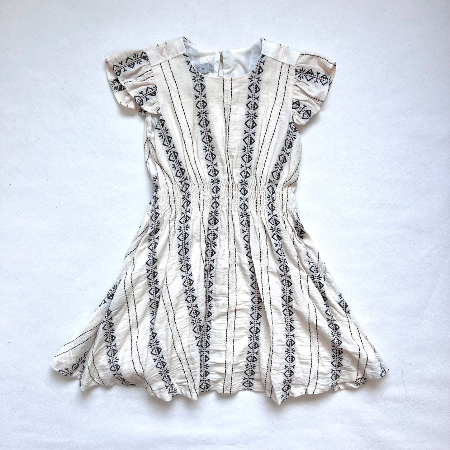 (Pre-loved) Dior Stripe White Dress 女童白色裙 6Y