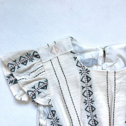 (Pre-loved) Dior Stripe White Dress 女童白色裙 6Y