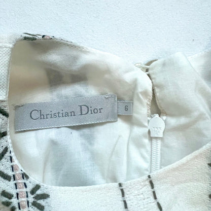 (Pre-loved) Dior Stripe White Dress 女童白色裙 6Y
