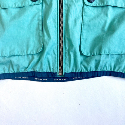 (Pre-loved) Burberry Blue Hooded Jacket 藍綠色有帽外套 140