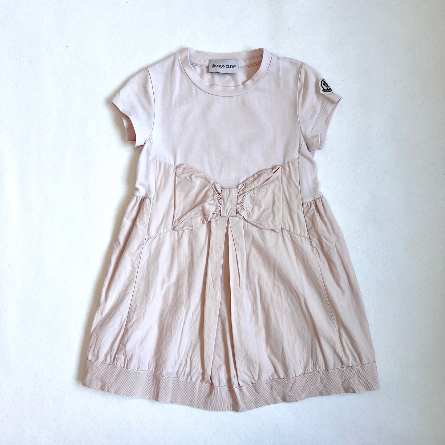 (Pre-loved) Moncler Short Sleeves Peach Dress 淡紅色短裙連身裙 4Y