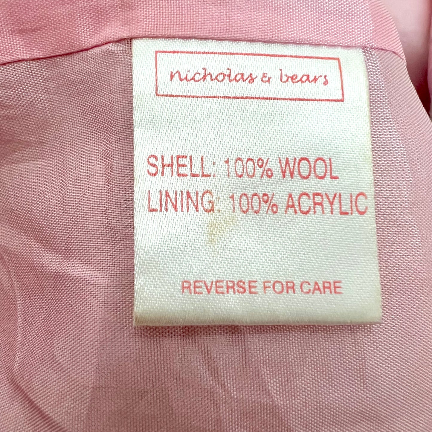 (Pre-loved) Nicholas & Bears Wool Grey Coat 淺灰色羊毛混紡女童外套 6Y