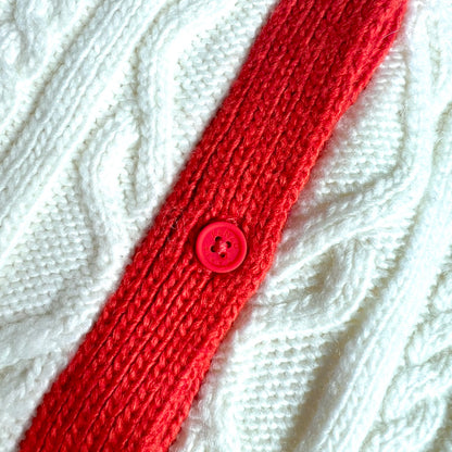 (Pre-loved) KENZO Paris White Knitted Cardigan 白色針織開襟衫 6Y
