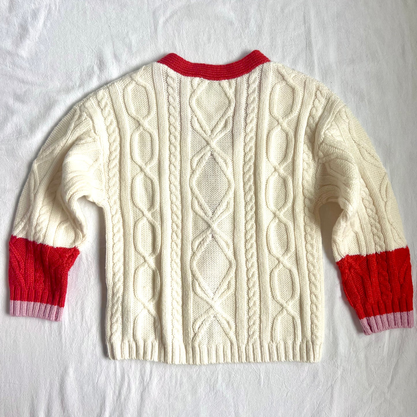(Pre-loved) KENZO Paris White Knitted Cardigan 白色針織開襟衫 6Y