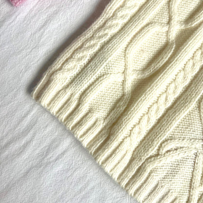 (Pre-loved) KENZO Paris White Knitted Cardigan 白色針織開襟衫 6Y